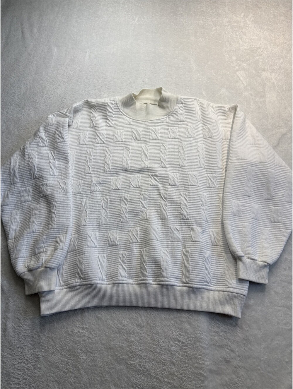 Rare Vintage KOMAN Crazy Abstract Zig Zag Pattern 80’s White (2348)